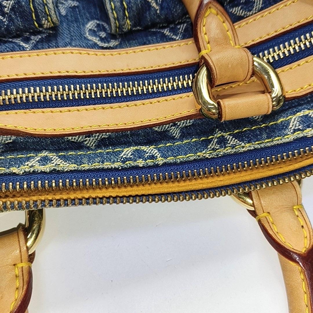 Louis Vuitton Blue Denim Neo Speedy Boston Bag For Sale 11