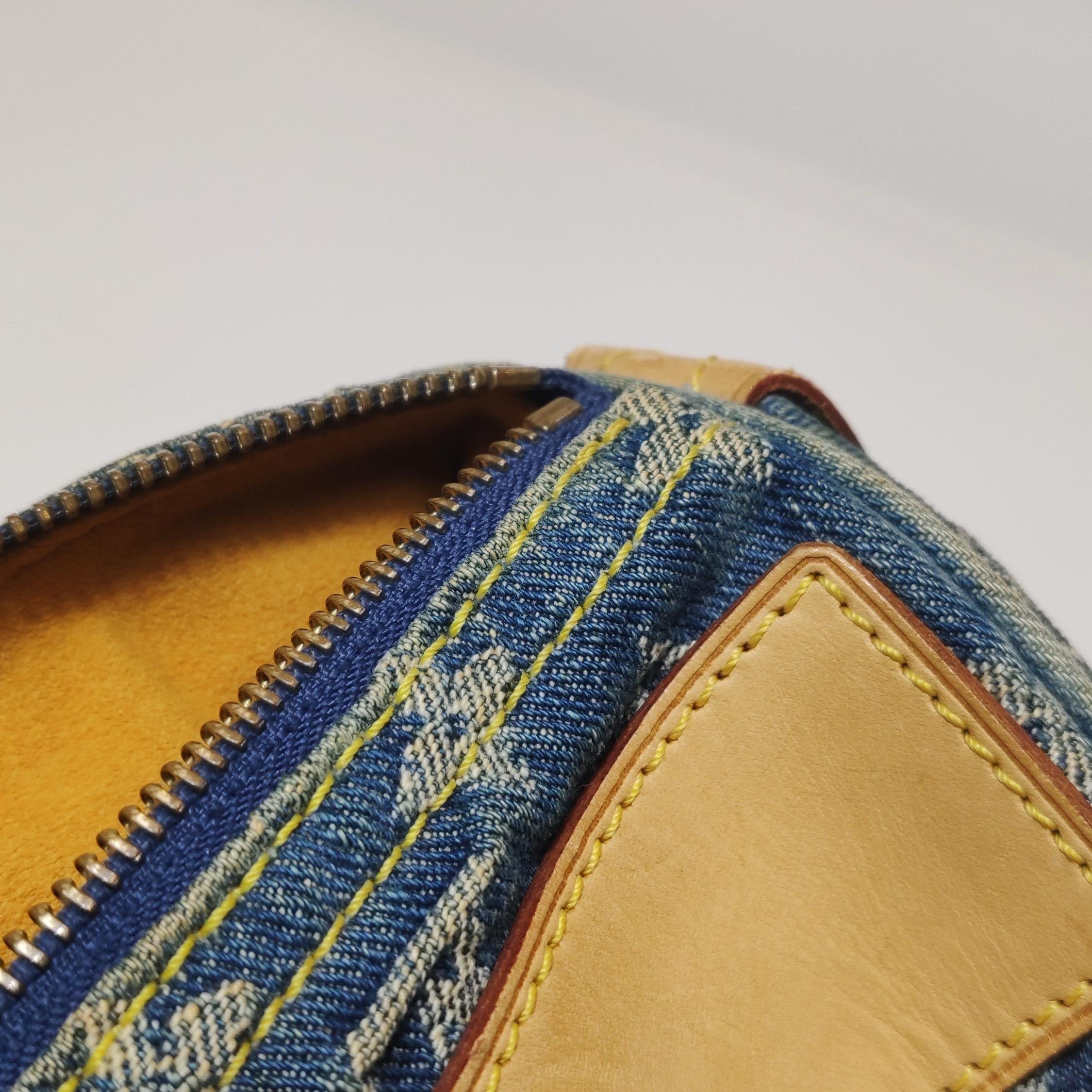 Louis Vuitton Blue Denim Neo Speedy Boston Bag For Sale 11
