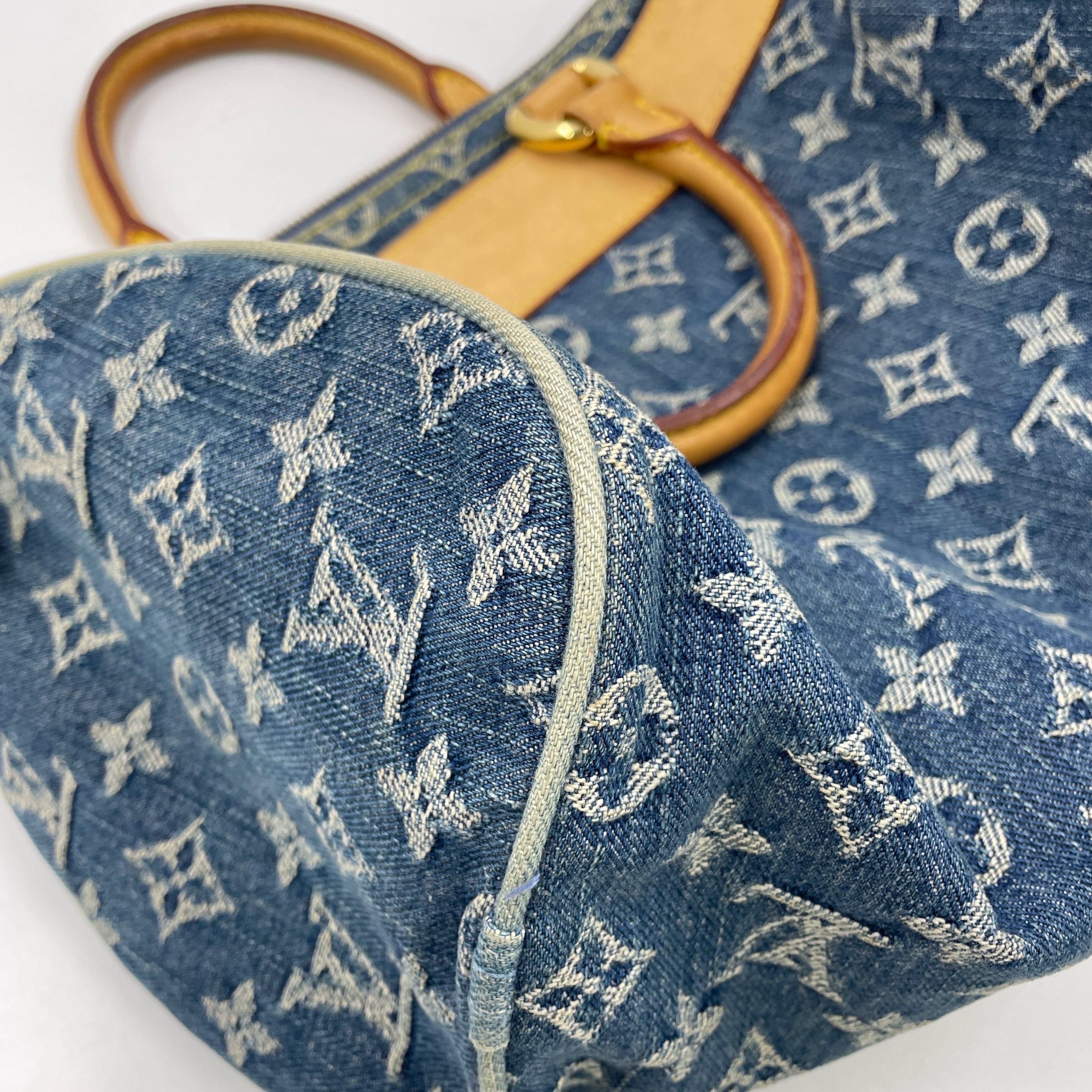 Louis Vuitton Blue Denim Neo Speedy Boston Bag For Sale 11