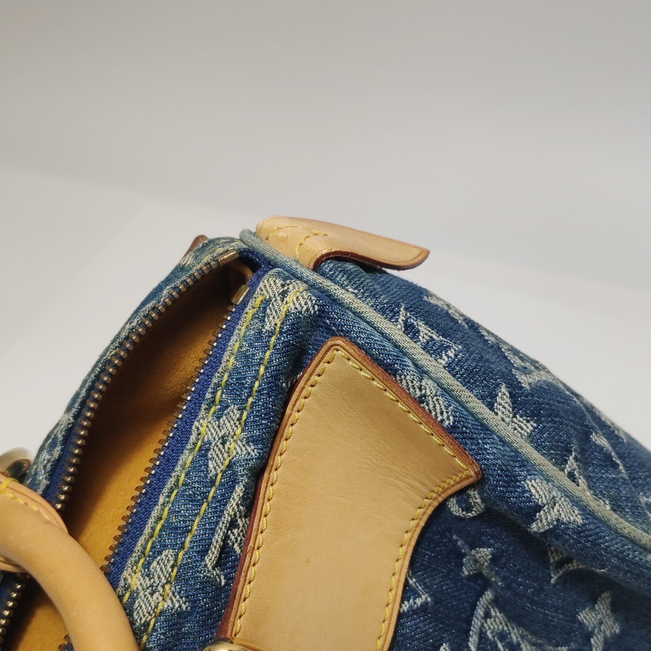 Louis Vuitton Blue Denim Neo Speedy Boston Bag For Sale 12