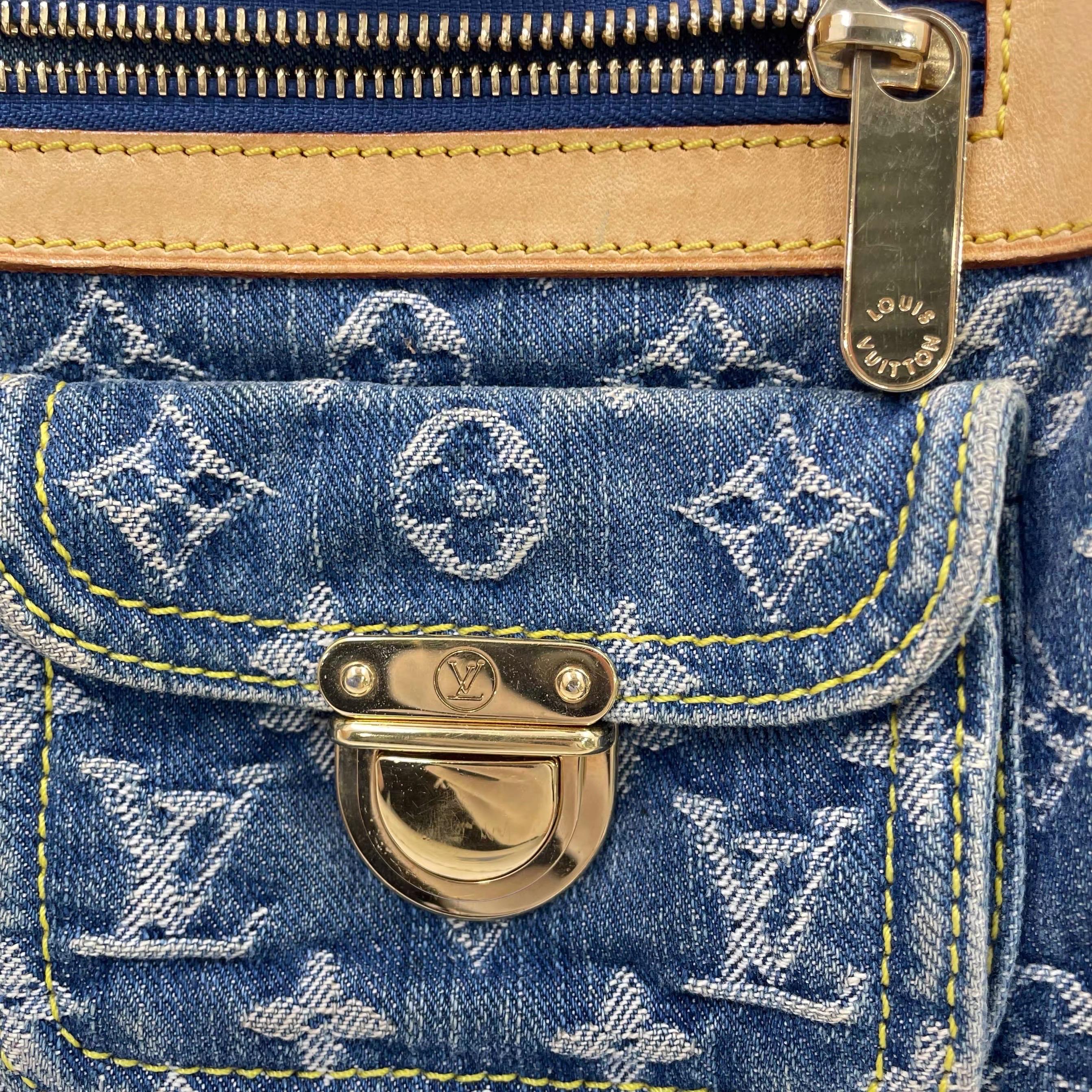 Louis Vuitton Blue Denim Neo Speedy Boston Bag For Sale 13