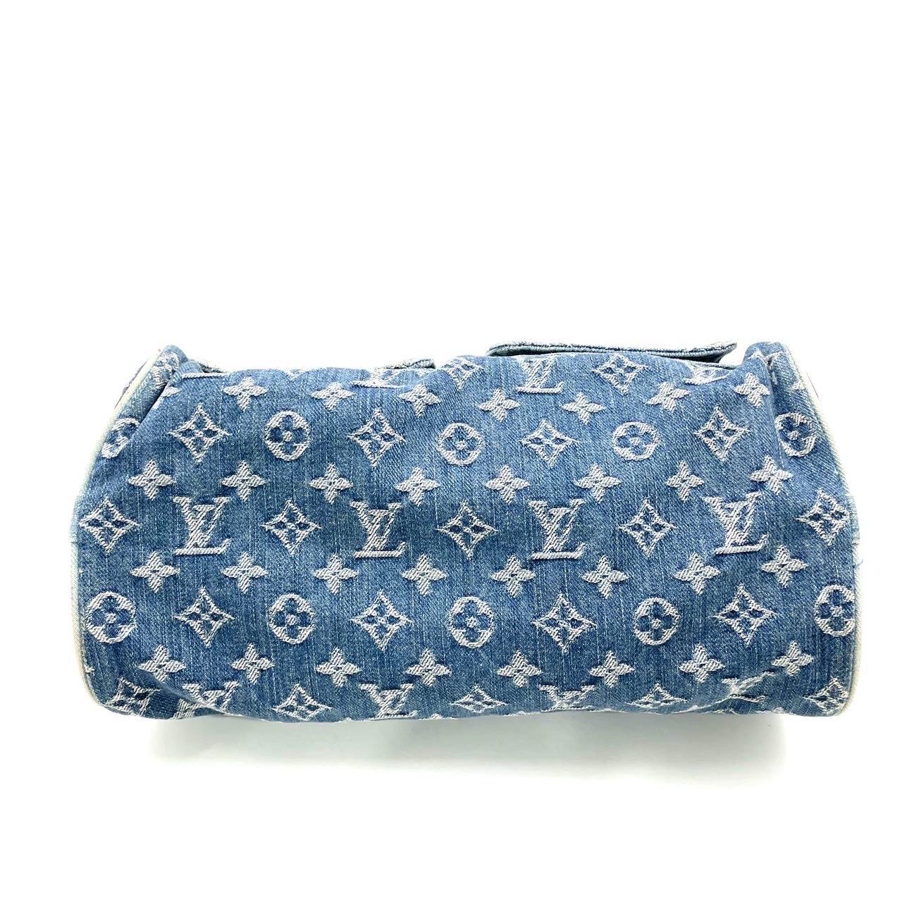Louis Vuitton Blue Denim Neo Speedy Boston Bag For Sale 15