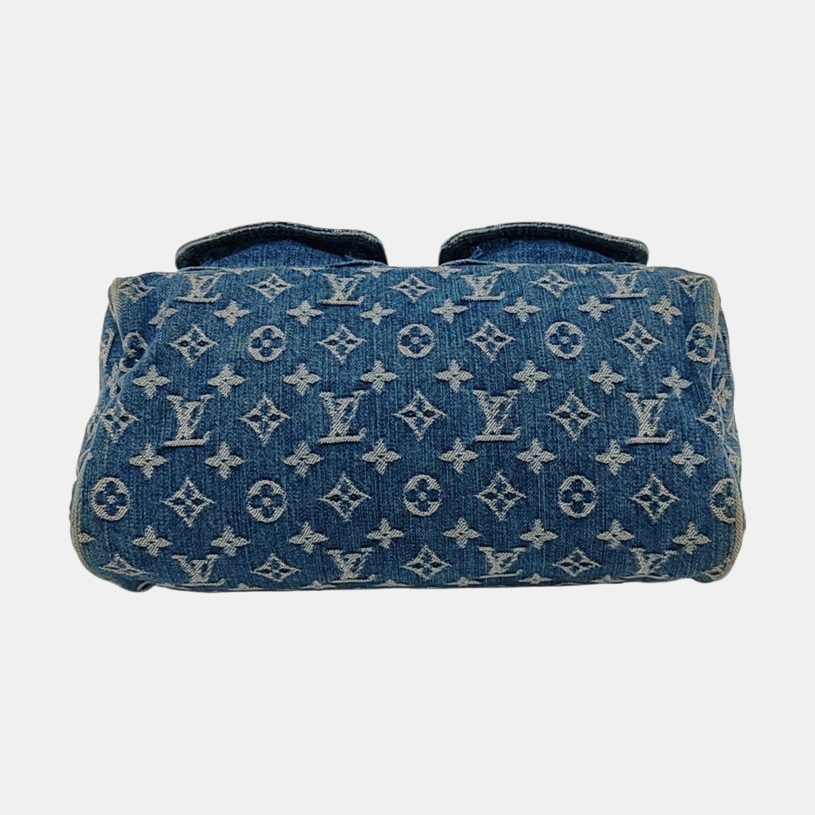 Louis Vuitton Blue Denim Neo Speedy Boston Bag For Sale 1