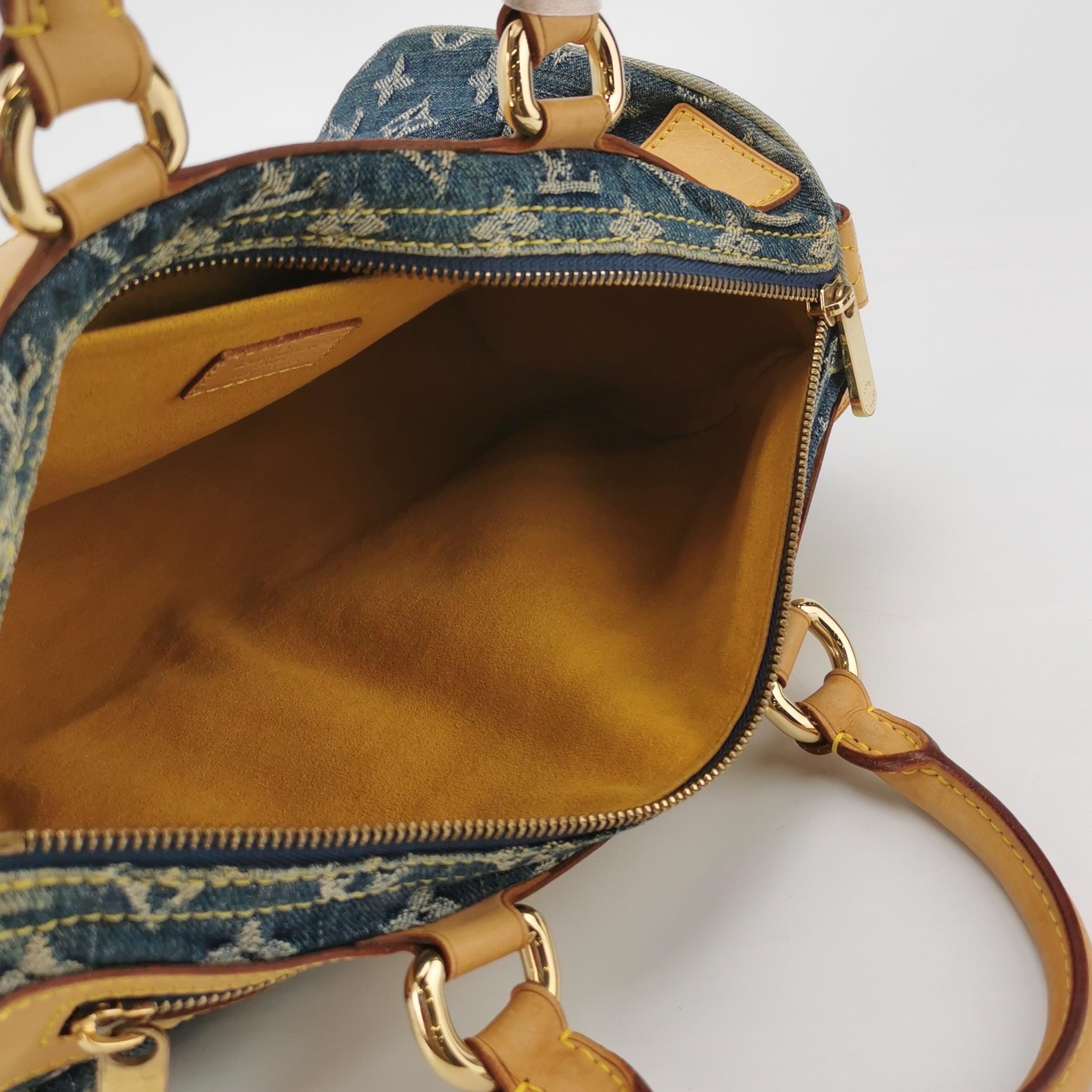 Louis Vuitton Blue Denim Neo Speedy Boston Bag For Sale 2