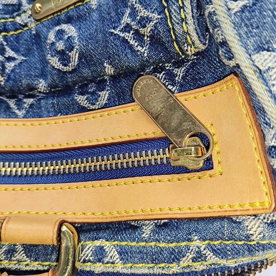 Louis Vuitton Blue Denim Neo Speedy Boston Bag For Sale 3