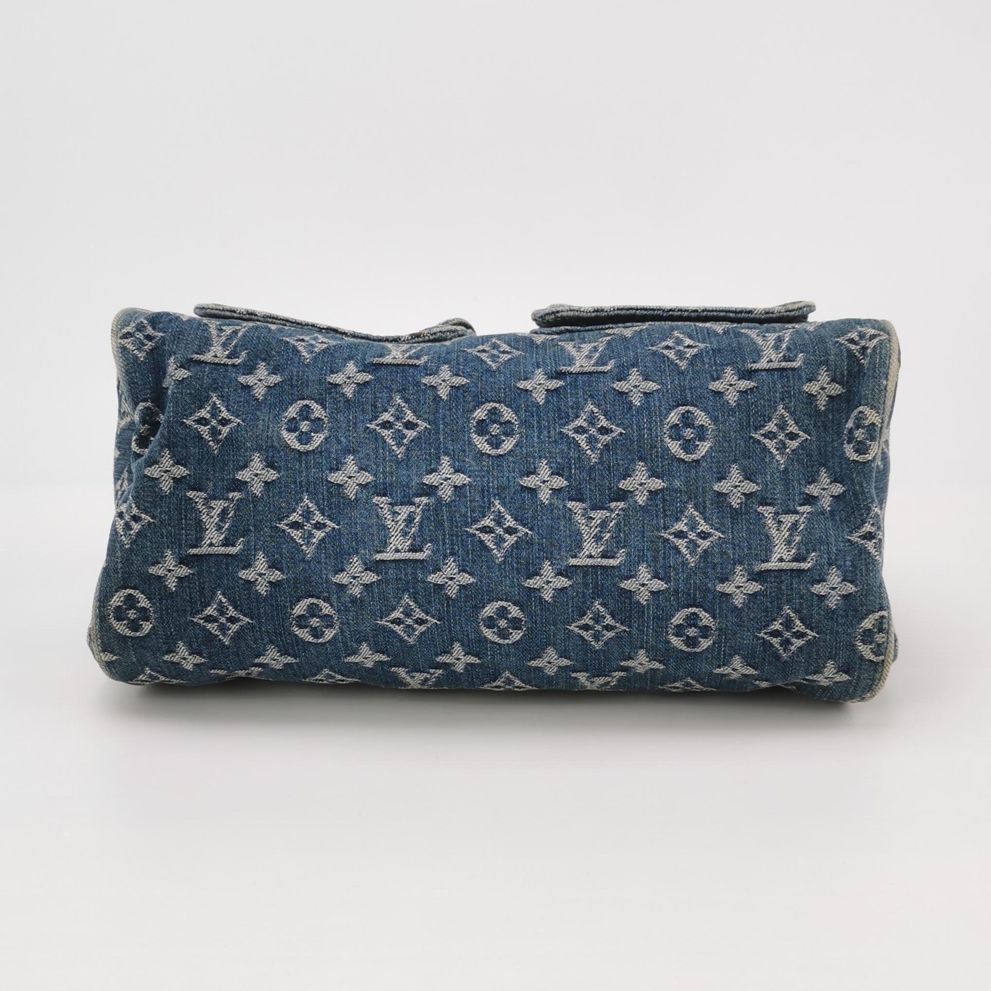 Louis Vuitton Blue Denim Neo Speedy Boston Bag For Sale 3