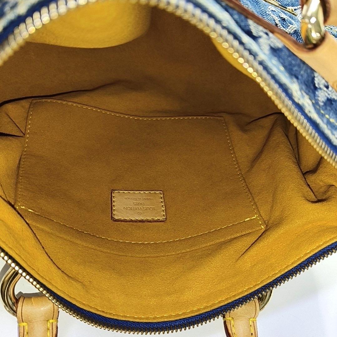 Louis Vuitton Blue Denim Neo Speedy Boston Bag For Sale 4