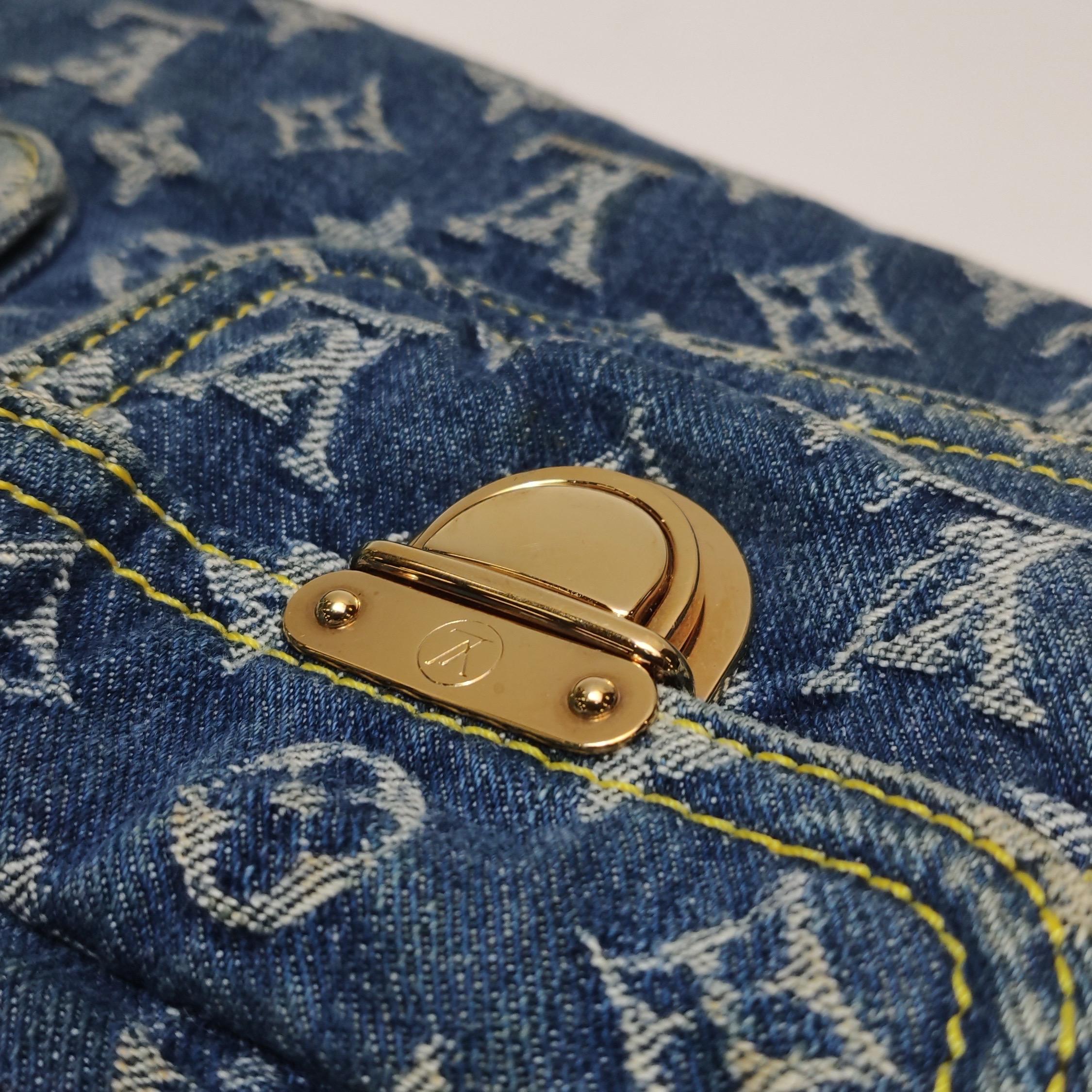 Louis Vuitton Blue Denim Neo Speedy Boston Bag For Sale 4