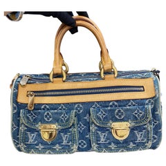 Louis Vuitton Blue Denim Neo Speedy Boston Bag