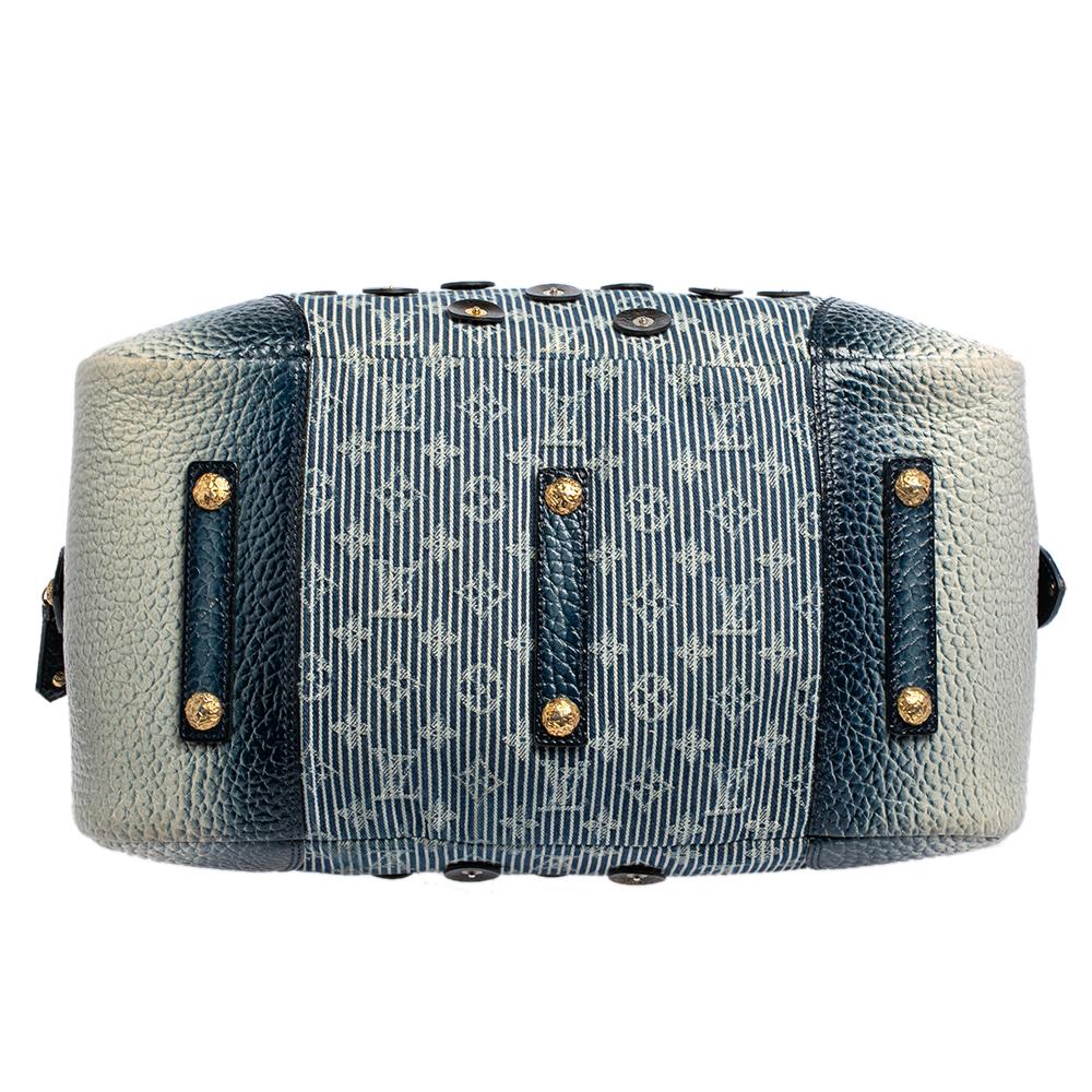 Louis Vuitton Blue Denim Polka Dots Limited Edition Panema Bowly Bag In Good Condition In Dubai, Al Qouz 2