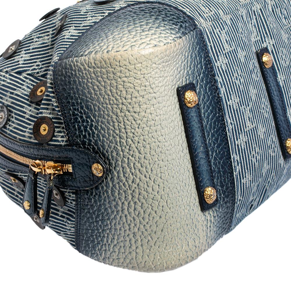 Women's Louis Vuitton Blue Denim Polka Dots Limited Edition Panema Bowly Bag