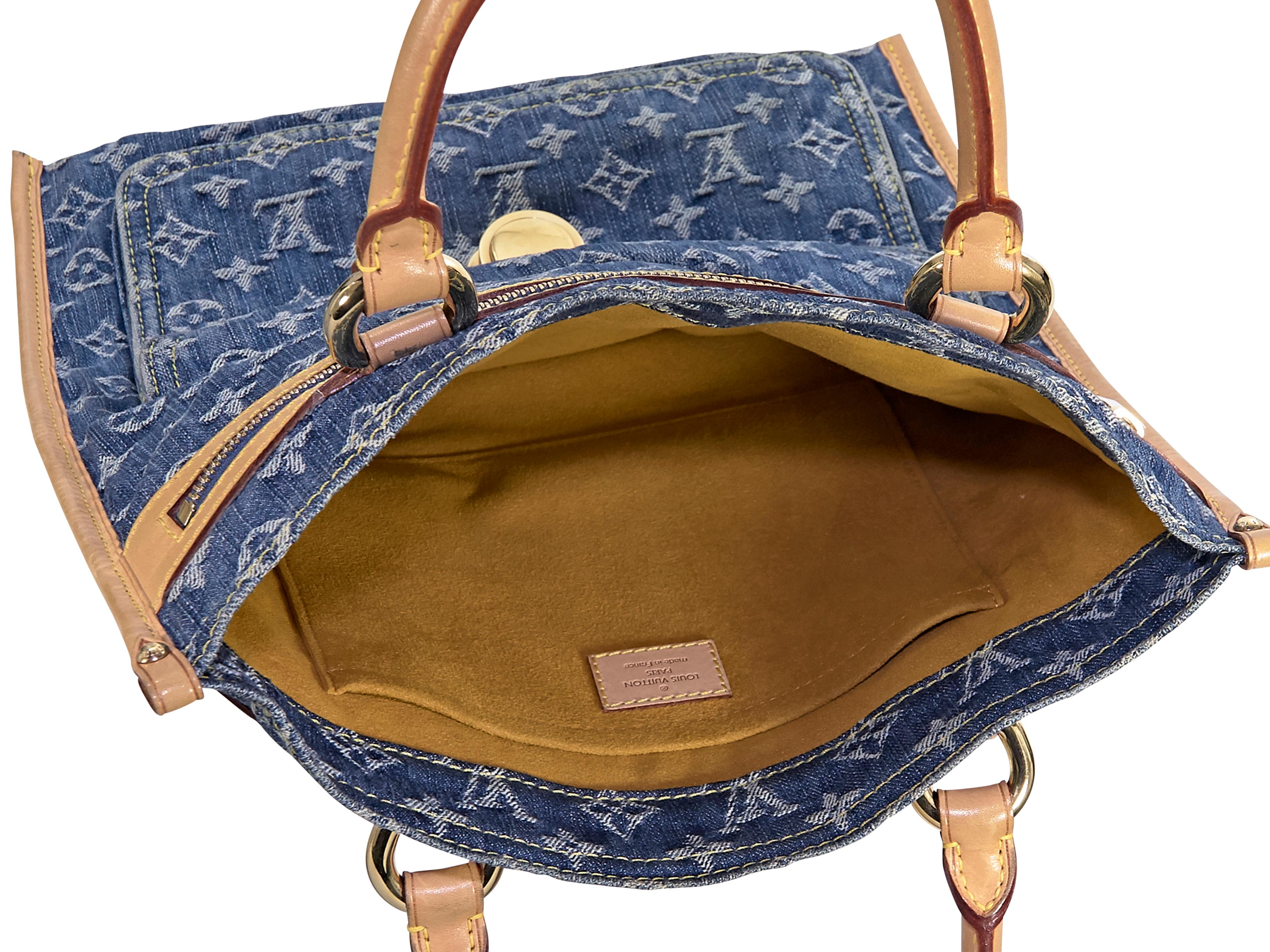 Louis Vuitton  Blue Denim Sac Plat Monogram Tote Bag 1
