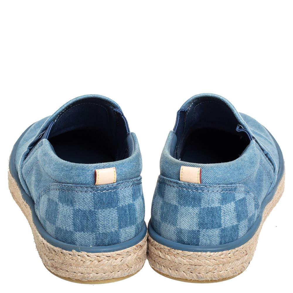 Louis Vuitton Blue Denim Slip On Espadrille Sneakers Size 44 1