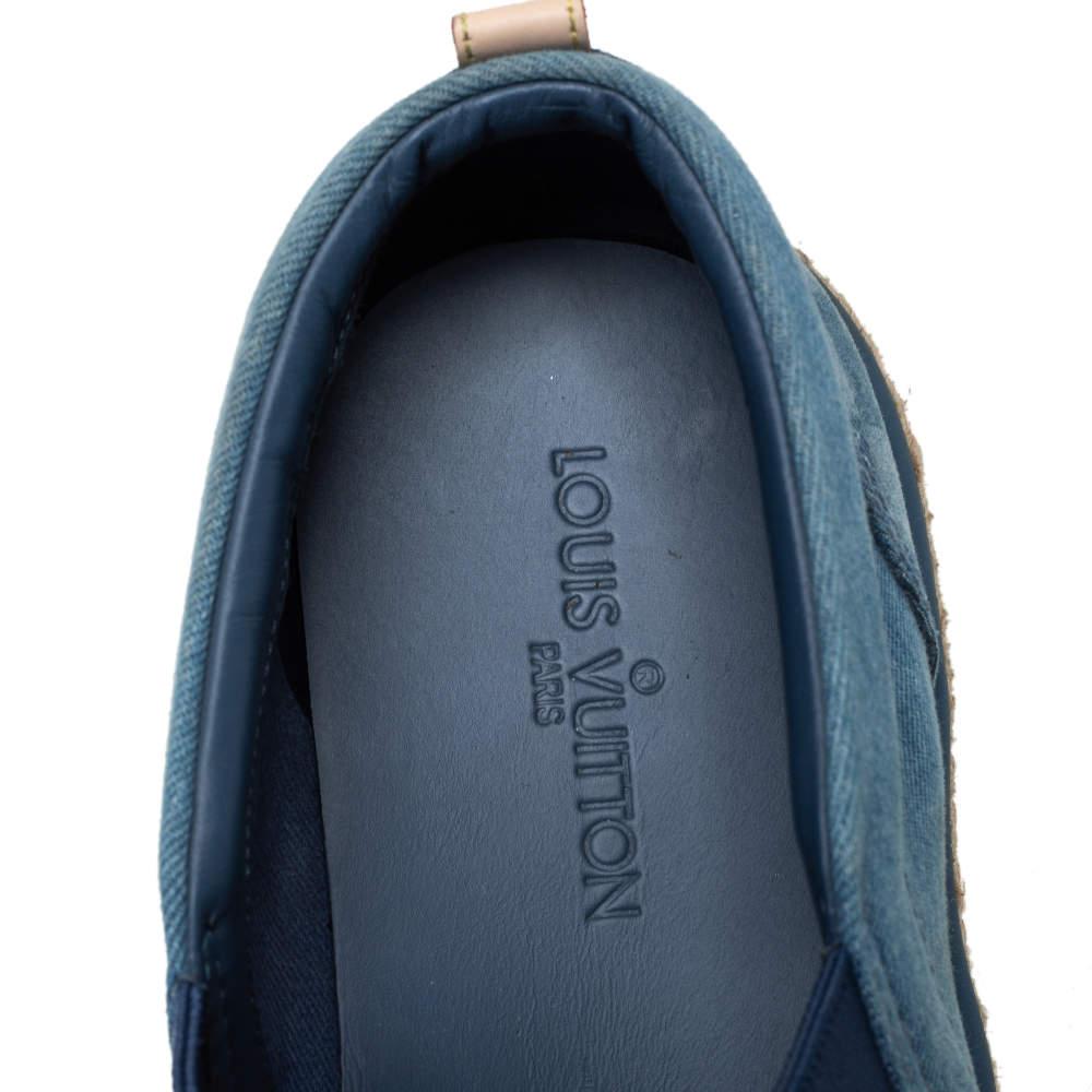 Louis Vuitton Blue Denim Slip On Espadrille Sneakers Size 44 3