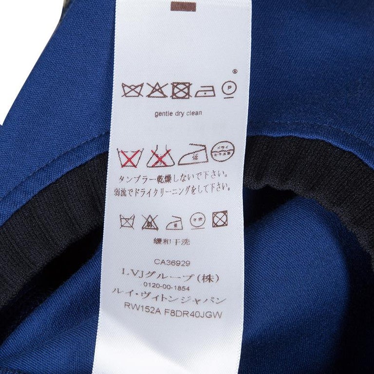 Louis Vuitton Blue Embroidered Motif Detail Crew Neck T-Shirt Dress S ...