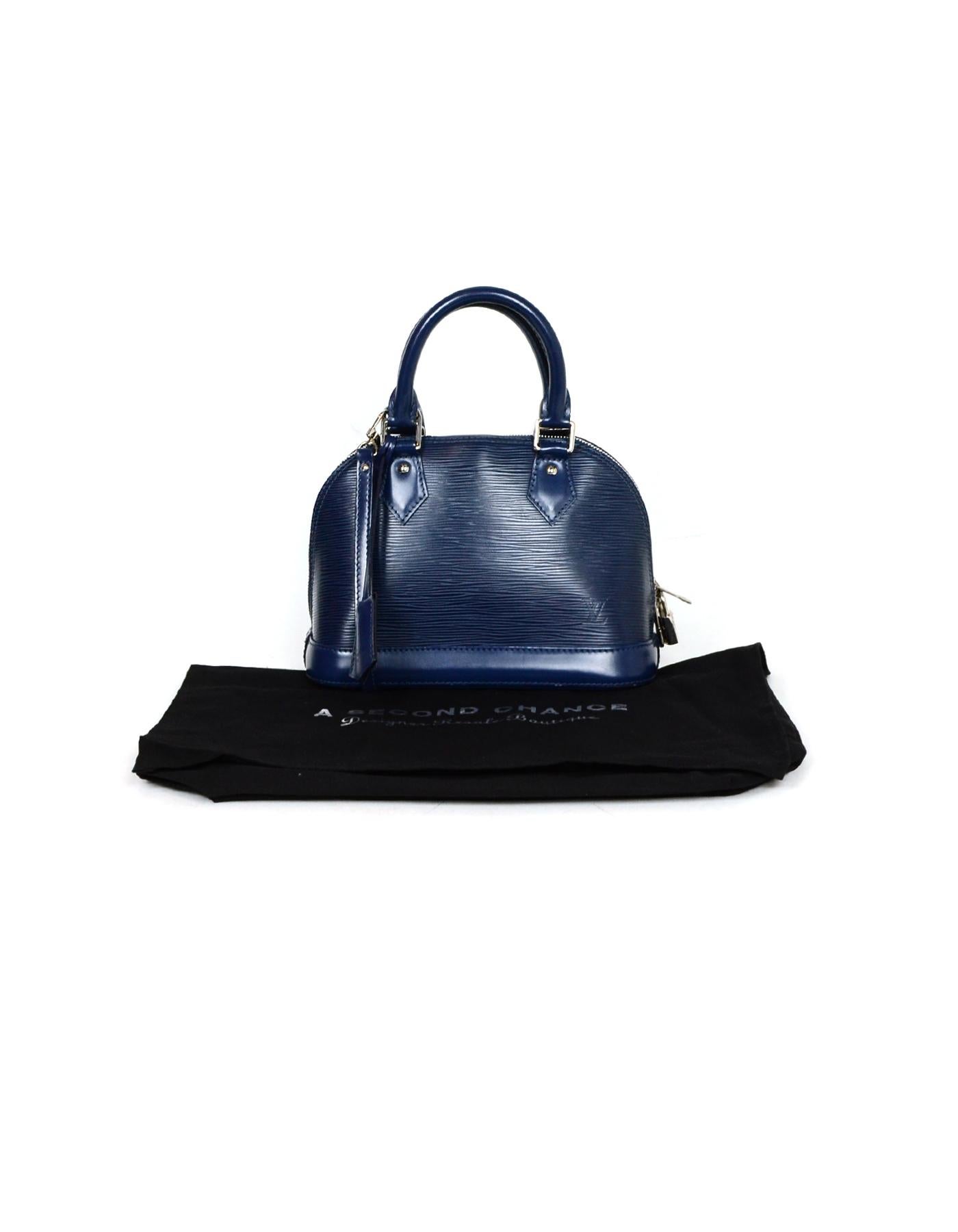 Louis Vuitton Blue Epi Leather Alma BB Crossbody Bag 12