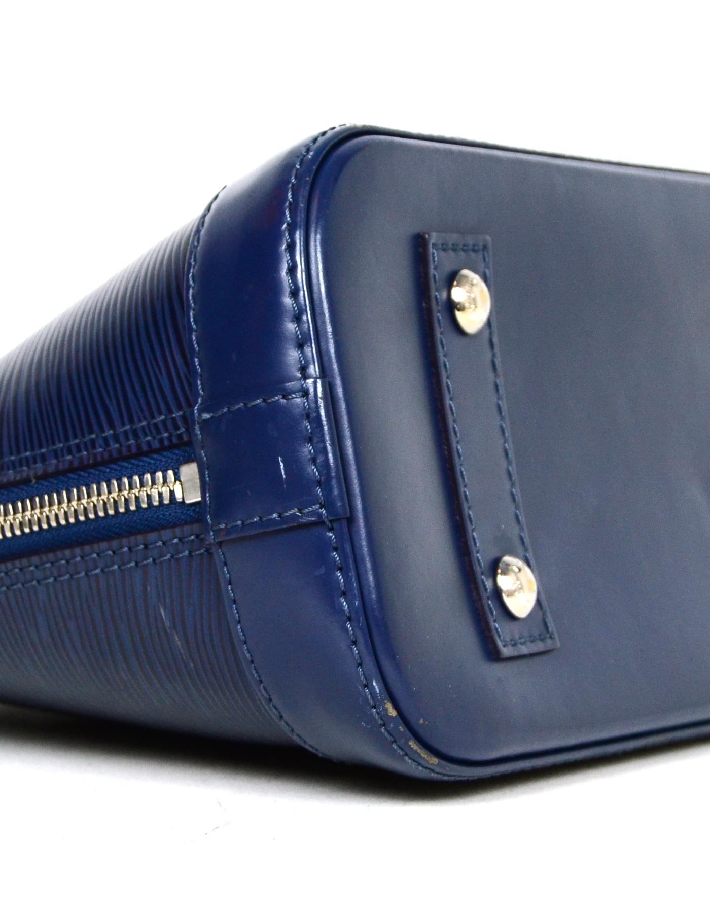 Women's Louis Vuitton Blue Epi Leather Alma BB Crossbody Bag