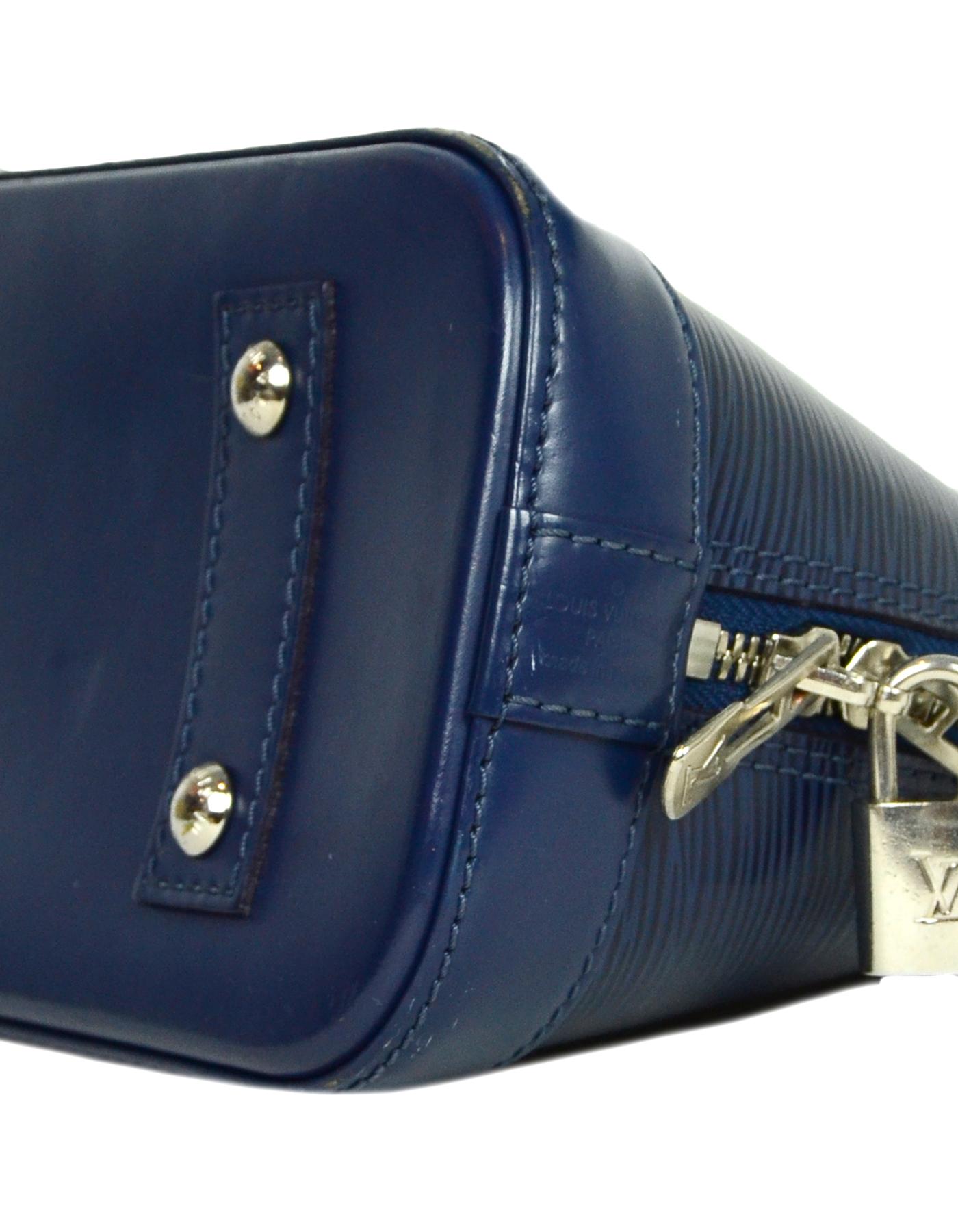 Louis Vuitton Blue Epi Leather Alma BB Crossbody Bag 1