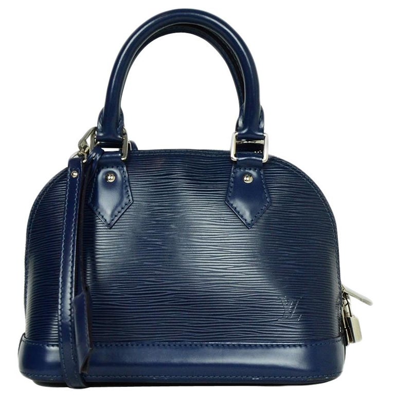 Louis Vuitton Blue Epi Leather Alma BB Crossbody Bag For Sale at 1stdibs