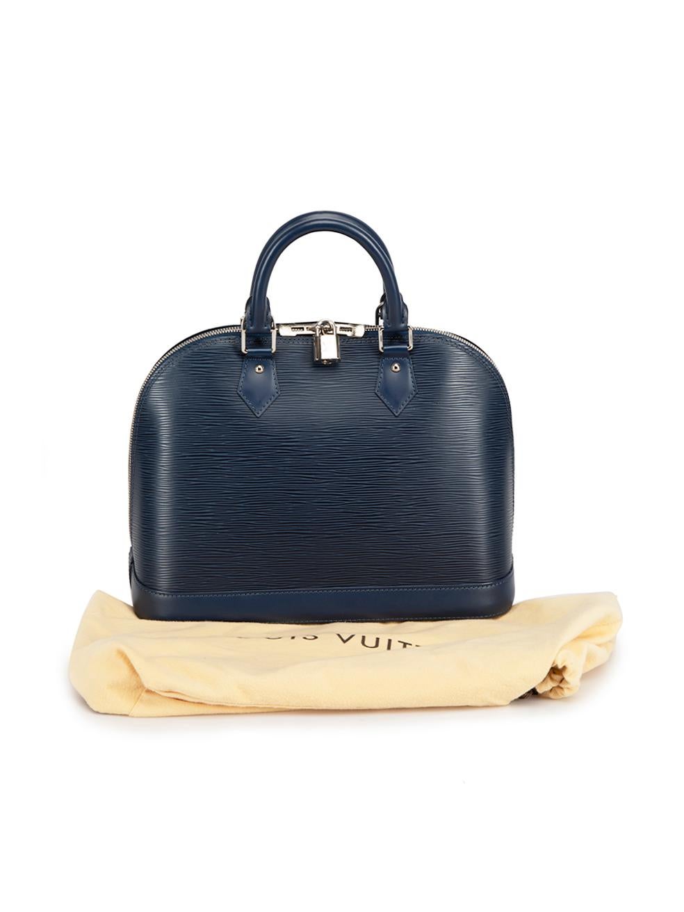 Women's Louis Vuitton Blue Epi Leather Alma PM Handbag