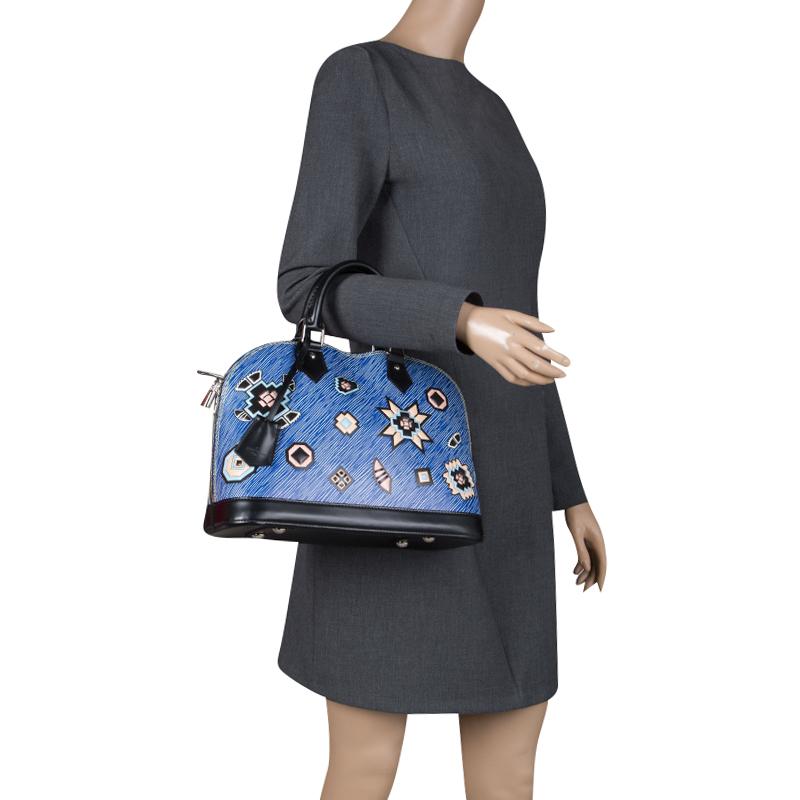 Louis Vuitton Blue Epi Leather Azteque Alma PM Bag In Excellent Condition In Dubai, Al Qouz 2