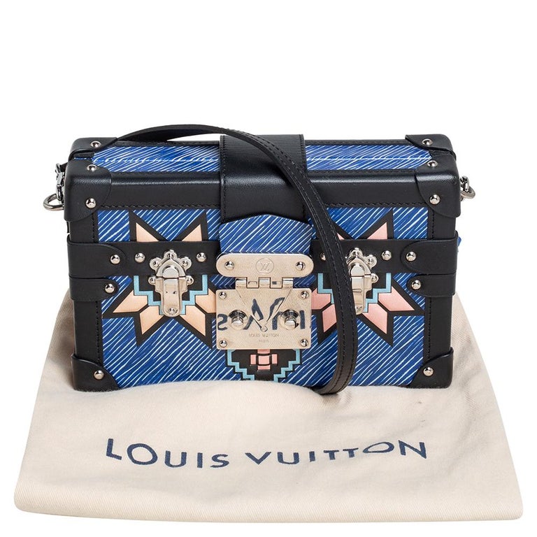 A BLUE EPI LEATHER PETITE MALLE WITH GOLD HARDWARE, LOUIS VUITTON, 2010S