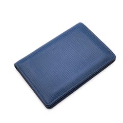 Louis Vuitton Blue Epi Leather Card Holder Pocket Organizer Wallet