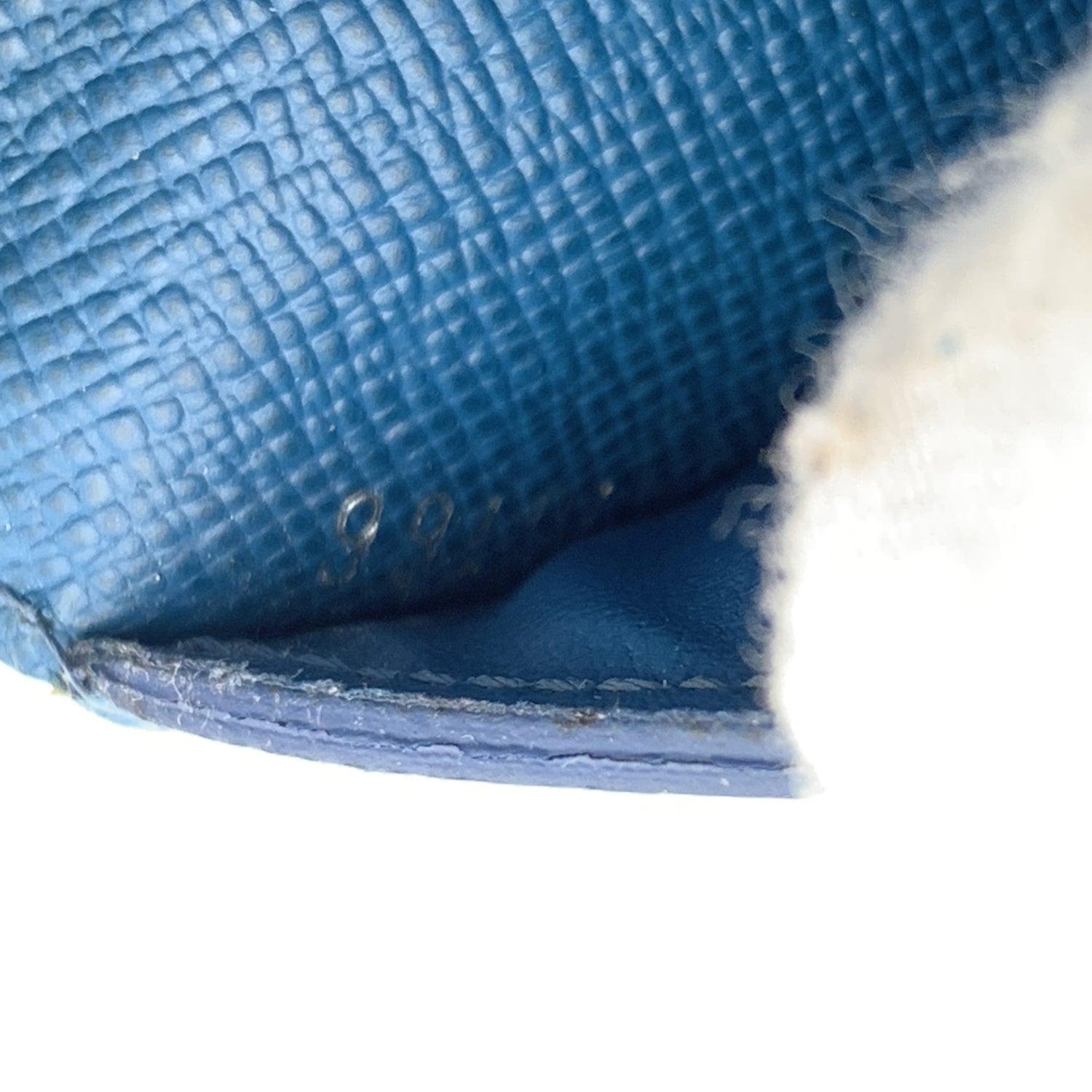 Louis Vuitton Blau Epi Leder Kartenhalter Tasche Organizer Brieftasche im Angebot 1