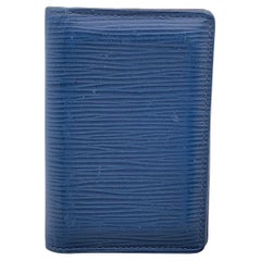 Louis Vuitton Blue Epi Leather Card Holder Pocket Organizer Wallet