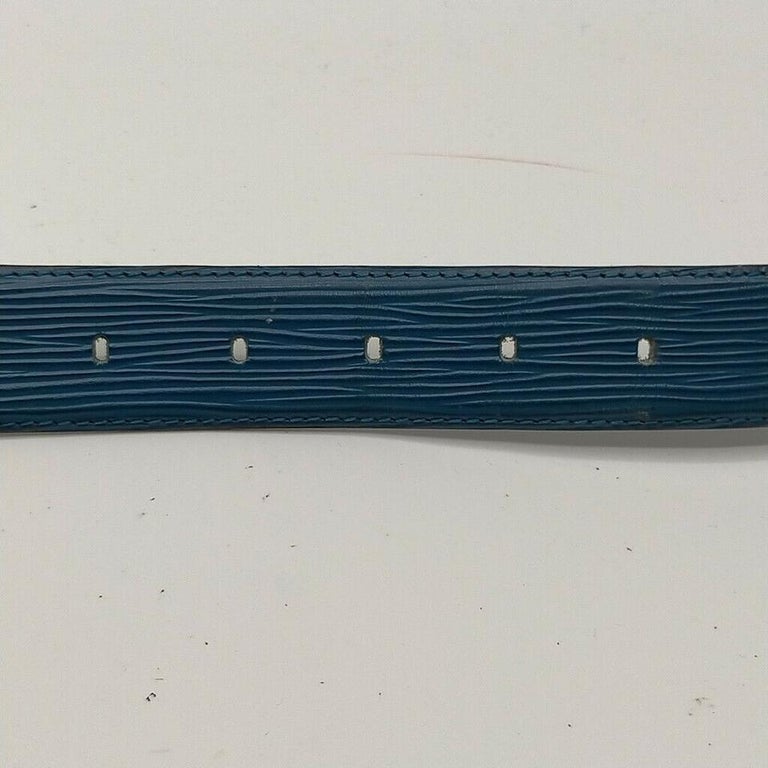 Louis Vuitton Blue Epi Leather Ceinture Belt 863432 at 1stDibs  blue lv  belt, louis vuitton belt blue, blue and black lv belt