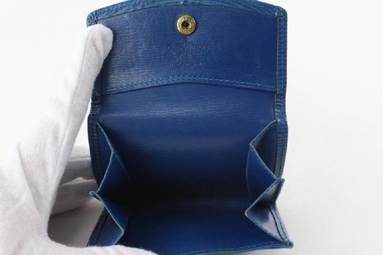 Louis Vuitton Blue Epi Leather Toledo Collapsible Coin Pouch Change Purse  For Sale at 1stDibs