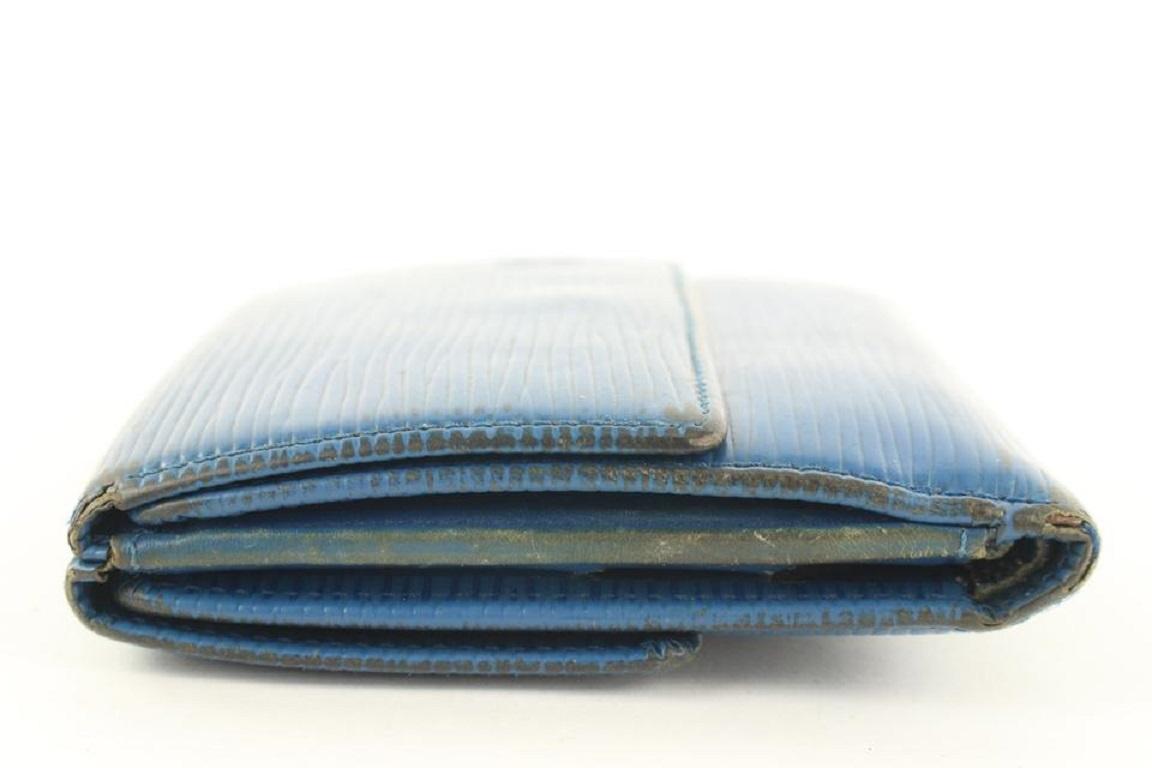 Louis Vuitton Blue Epi Leather Elise Snap Wallet 163lvs25 6