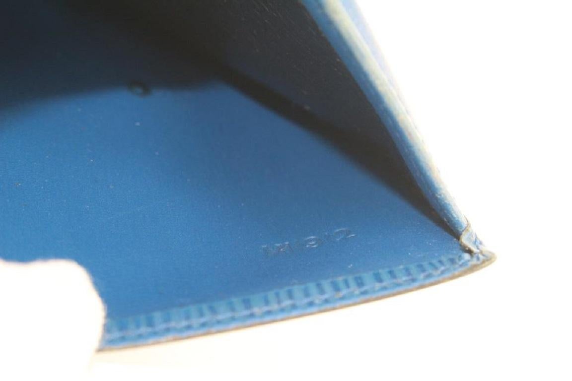 Louis Vuitton Blue Epi Leather Elise Snap Wallet 163lvs25 1