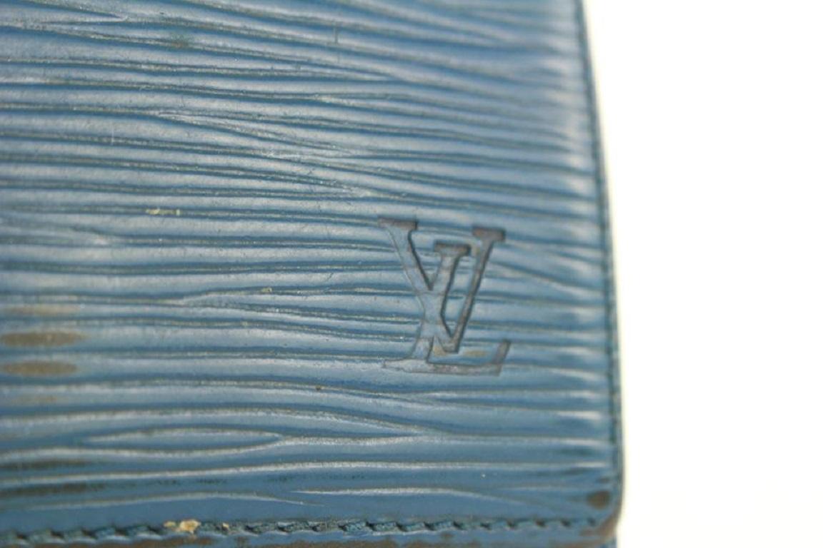 Louis Vuitton Blue Epi Leather Elise Snap Wallet 163lvs25 2