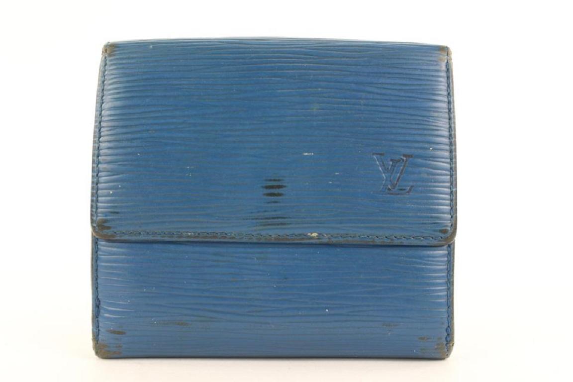 Louis Vuitton Blue Epi Leather Elise Snap Wallet 163lvs25 3