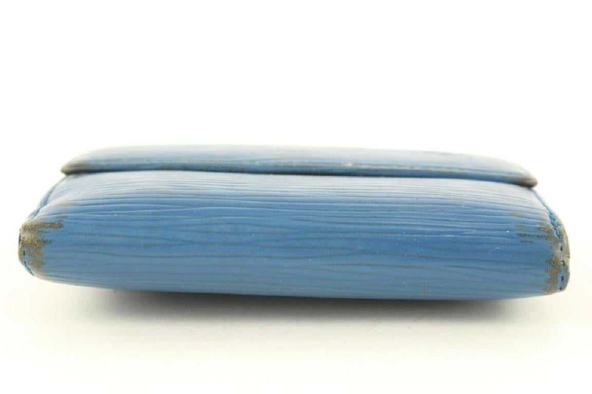 Louis Vuitton Blue Epi Leather Elise Snap Wallet 163lvs25 5