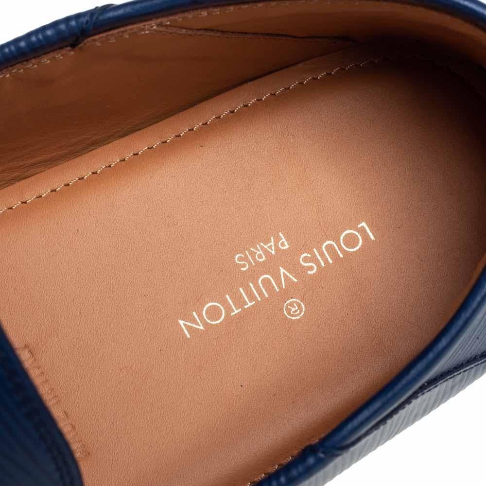 Louis Vuitton Blau Epi Leder Hockenheim Slip On Loafers Größe 42 Herren