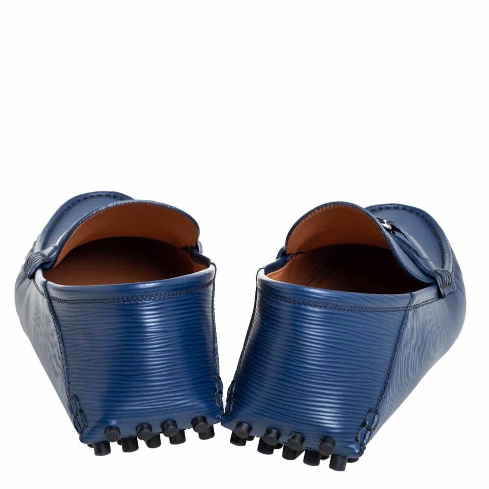 Louis Vuitton Blau Epi Leder Hockenheim Slip On Loafers Größe 42 2
