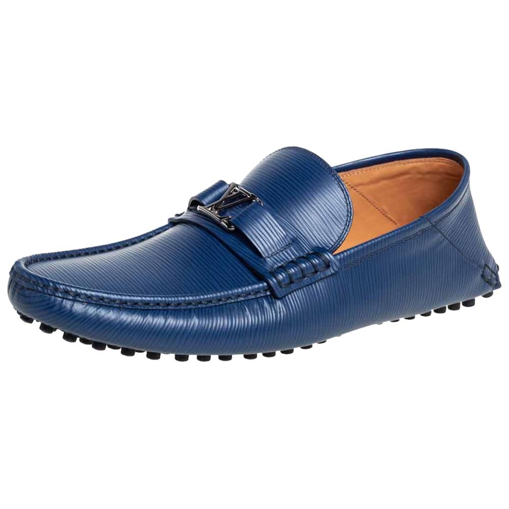 Louis Vuitton  Blue Mens Lv Monogram Dress Shoes/loafers Flats