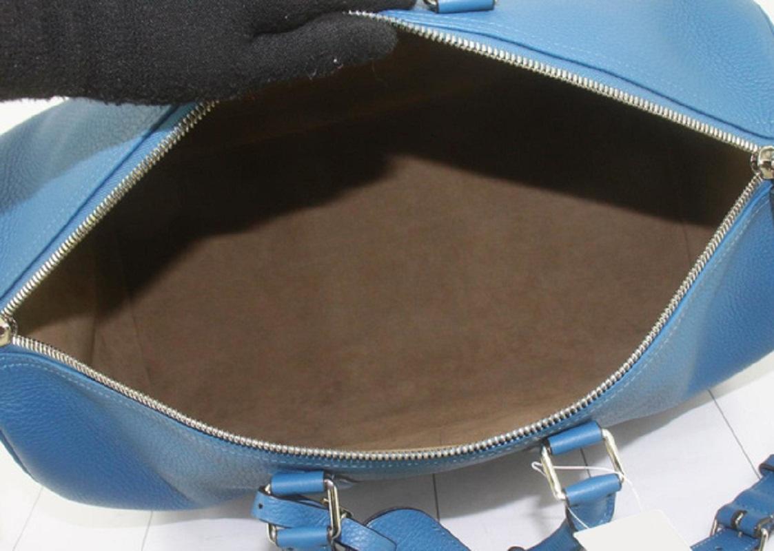 Louis Vuitton Blue Epi Leather Keepall 45cm Bandouliere Duffle Bag For Sale 1