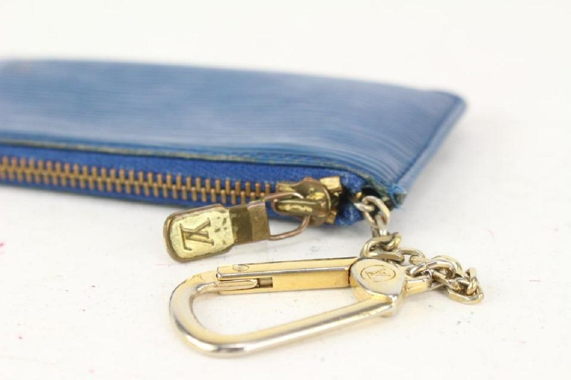 Louis Vuitton Blue Epi Leather Key Pouch Pochette Cles Keychain 130lv729 4