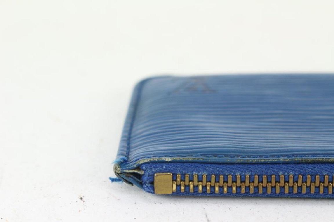 Louis Vuitton Blue Epi Leather Key Pouch Pochette Cles Keychain 130lv729 1