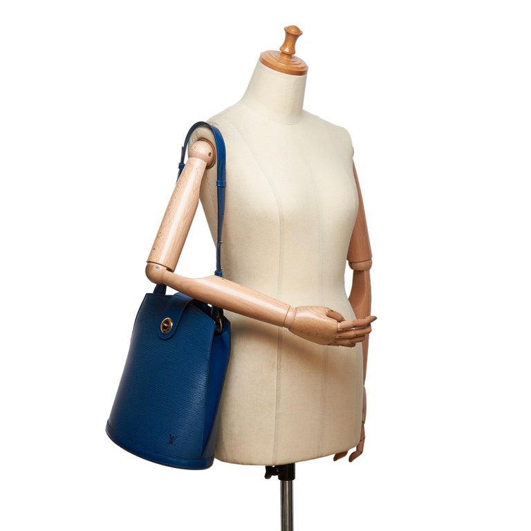 Louis Vuitton Blue Epi Leather Leather Epi Cluny France w/ Dust Bag For Sale at 1stdibs