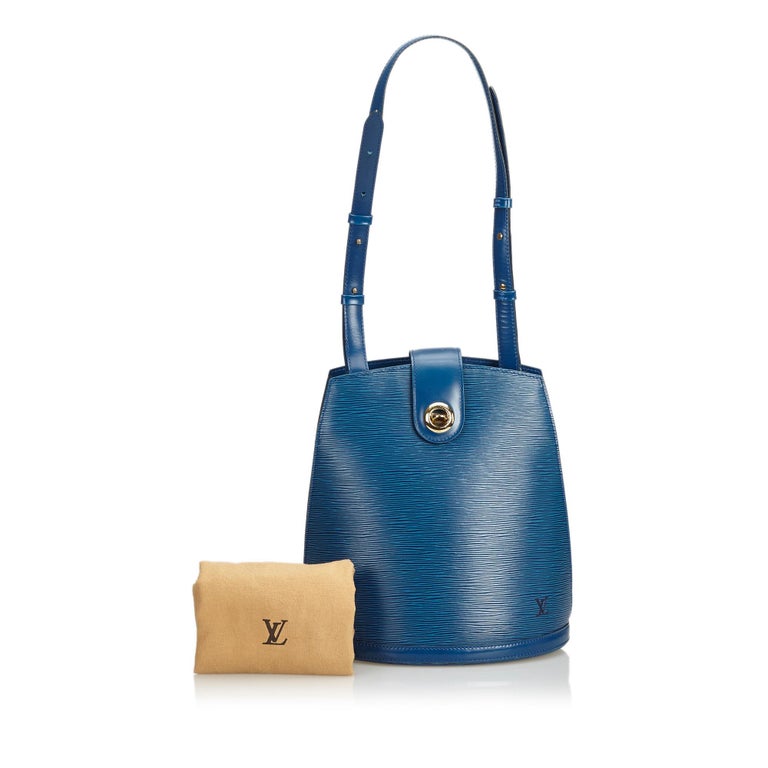 Louis Vuitton Blue Epi Leather Leather Epi Cluny France w/ Dust Bag For Sale at 1stdibs