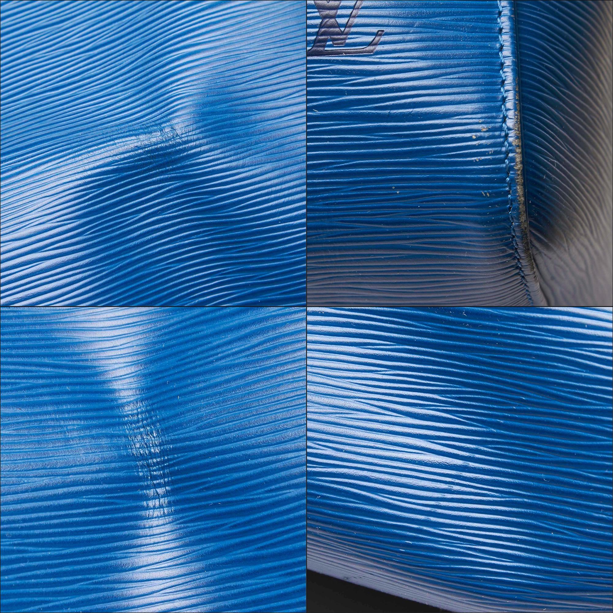 Louis Vuitton Blue Epi Leather Leather Epi Keepall 55 France w/ Dust Bag For Sale 6