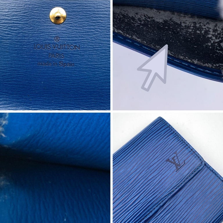Louis Vuitton Blue Epi Leather Long Continental Sarah Wallet – OPA