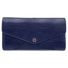 Louis Vuitton Blue Epi Leather Long Continental Sarah Wallet