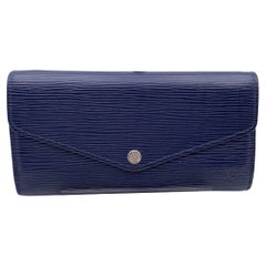 Louis Vuitton Blue Epi Leather Long Flap Continental Sarah Wallet