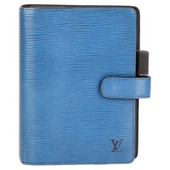 Used Louis Vuitton BLUE EPI LEATHER MEDIUM RING AGENDA COVER