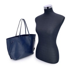 Louis Vuitton Borsa Neverfull MM in pelle blu Epi
